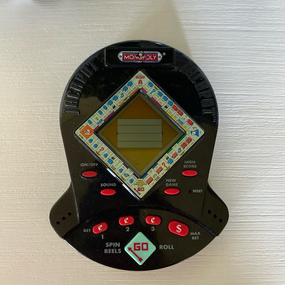 Hasbro Monopoly Jackpot Electronic Handheld Slots Game - Works!